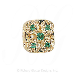 GS041 E - 14 Karat Gold Emerald Slide 